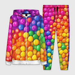 Женский 3D-костюм Разноцветные шарики, цвет: 3D-белый