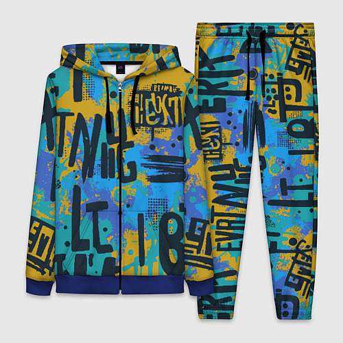 Женский костюм Крупные буквы на цветном фоне / 3D-Синий – фото 1