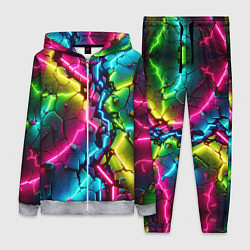 Женский 3D-костюм Трещина - неон, цвет: 3D-меланж