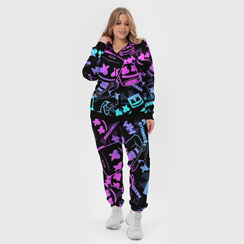 Женский костюм Marshmello neon pattern / 3D-Черный – фото 4