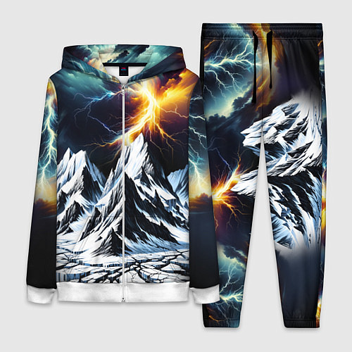 Женский костюм Молнии и горы / 3D-Белый – фото 1