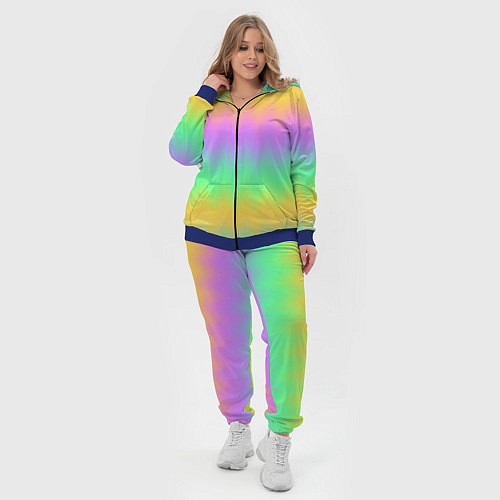 Женский костюм Мягкие неоновые зигзаги / 3D-Синий – фото 4