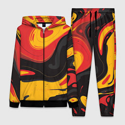 Женский костюм Красные желтые оранжевые пятна краски