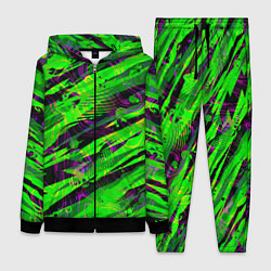 Женский 3D-костюм Зеленые узоры паттерны, цвет: 3D-черный