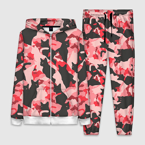 Женский костюм Розовый камуфляж из котов / 3D-Белый – фото 1