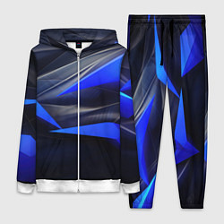 Женский 3D-костюм Black and blue abstract background sport style, цвет: 3D-белый