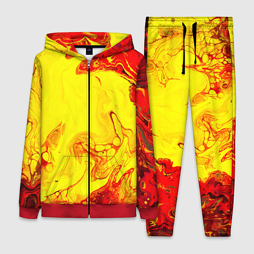 Женский костюм Красные и желтые разводы / 3D-Красный – фото 1