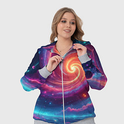 Женский 3D-костюм Яркая неоновая галактика - нейросеть, цвет: 3D-меланж — фото 2