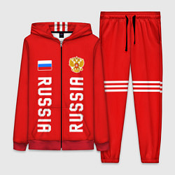 Женский 3D-костюм Россия три полоски на красном фоне, цвет: 3D-красный