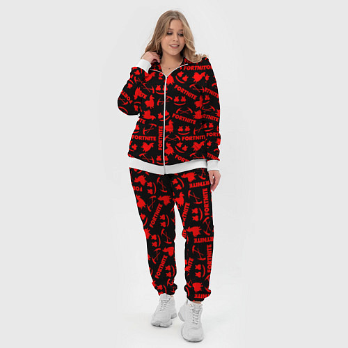 Женский костюм Fortnite pattern logo marshmello / 3D-Белый – фото 4