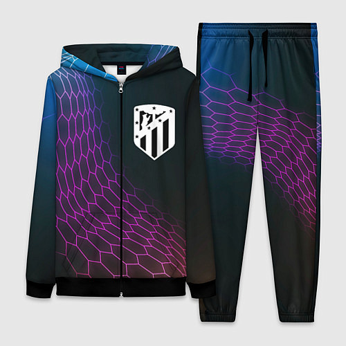 Женский костюм Atletico Madrid футбольная сетка / 3D-Черный – фото 1