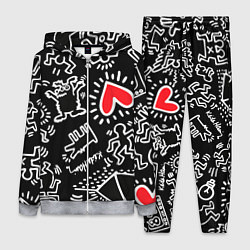 Женский 3D-костюм Kit Haring little men, цвет: 3D-меланж