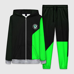 Женский костюм Skoda pattern sport green
