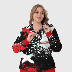 Женский 3D-костюм Хавал на фоне граффити и брызг красок, цвет: 3D-красный — фото 2