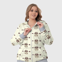 Женский 3D-костюм Узор из пробитого стрелой черепа, цвет: 3D-меланж — фото 2