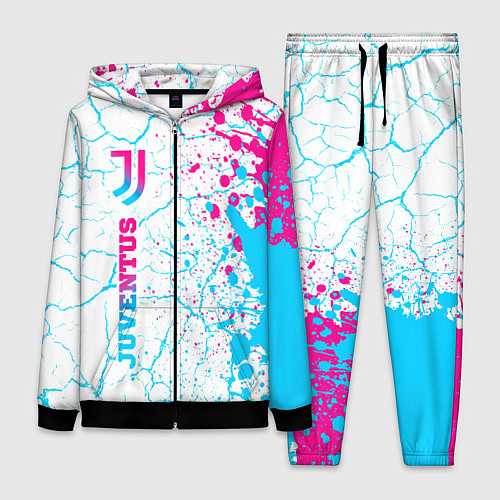 Женский костюм Juventus neon gradient style по-вертикали / 3D-Черный – фото 1