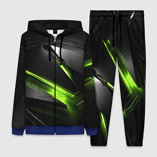 Женский костюм Зеленая абстрактная конструкция в стиле nvidia / 3D-Синий – фото 1