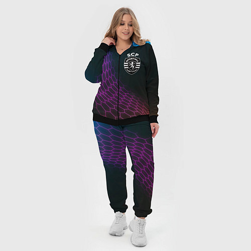 Женский костюм Sporting футбольная сетка / 3D-Черный – фото 4