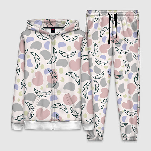 Женский костюм Пятна и листья / 3D-Белый – фото 1