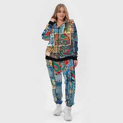 Женский 3D-костюм Японские мотивы на дениме, цвет: 3D-черный — фото 2