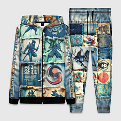 Женский костюм Самураи на пэчворк дениме