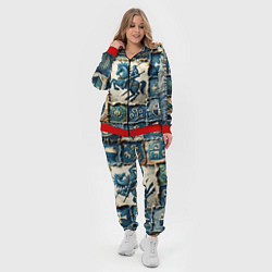 Женский 3D-костюм Рыцарь на пэчворк дениме, цвет: 3D-красный — фото 2