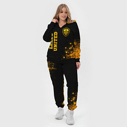 Женский 3D-костюм Leeds United - gold gradient вертикально, цвет: 3D-черный — фото 2