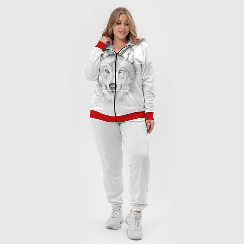 Женский костюм Нарисованный волк зубами щёлк / 3D-Красный – фото 4