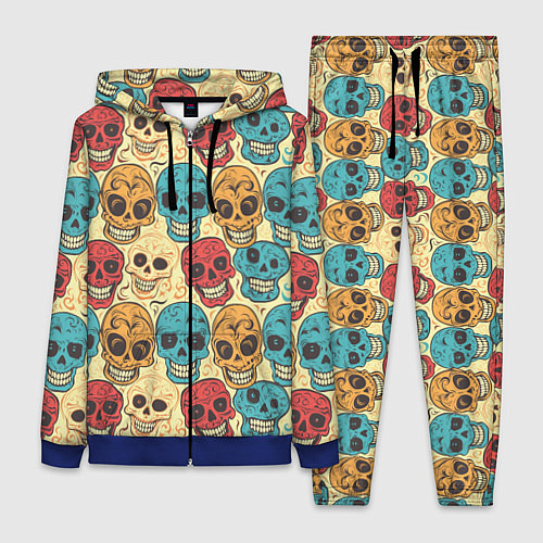 Женский костюм День мёртвых / 3D-Синий – фото 1