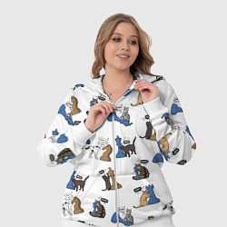 Женский 3D-костюм Котики и шахматы белый, цвет: 3D-белый — фото 2