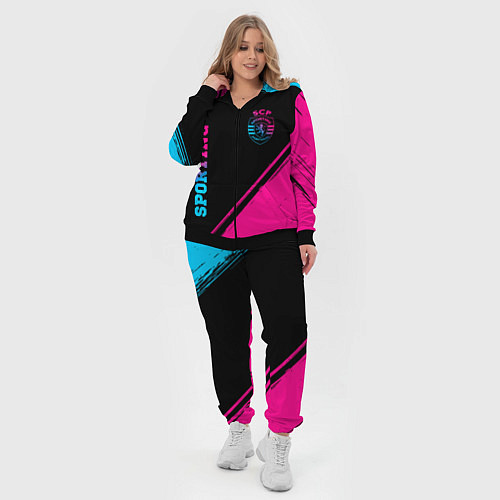 Женский костюм Sporting - neon gradient вертикально / 3D-Черный – фото 4
