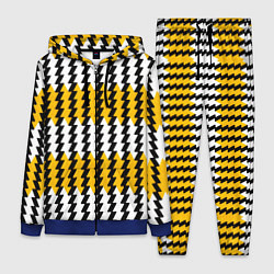 Женский костюм Вертикальные жёлто-белые полосы