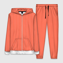 Женский 3D-костюм Полосатый розово-оранжевый, цвет: 3D-белый