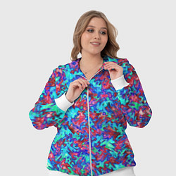 Женский 3D-костюм Красно-голубая абстракция, цвет: 3D-белый — фото 2