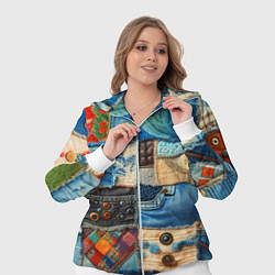 Женский 3D-костюм Vanguard denim patchwork - ai art, цвет: 3D-белый — фото 2