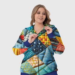 Женский 3D-костюм Лоскутное одеяло - пэчворк, цвет: 3D-синий — фото 2