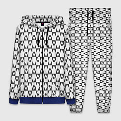 Женский костюм Чёрно-белые ромбы и круги на белом фоне