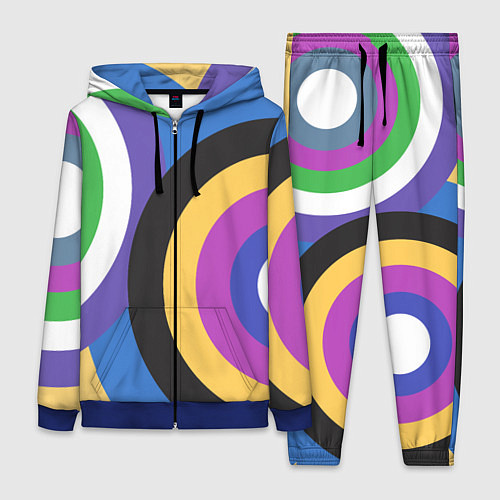 Женский костюм Разноцветные круги, абстракция / 3D-Синий – фото 1