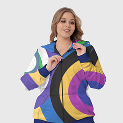 Женский 3D-костюм Разноцветные круги, абстракция, цвет: 3D-синий — фото 2