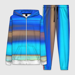 Женский костюм Голубые и коричневые полосы