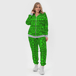 Женский 3D-костюм Чёрные полосы на зелёном фоне, цвет: 3D-меланж — фото 2