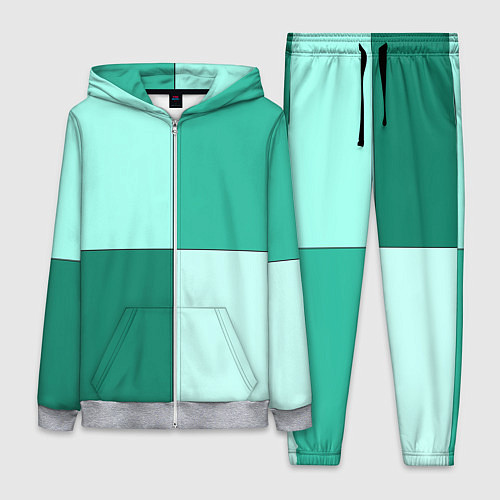 Женский костюм Геометричный зелёный и мятный / 3D-Меланж – фото 1