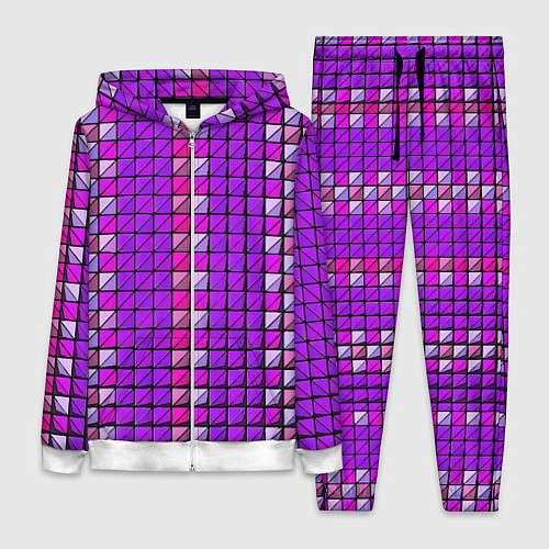 Женский костюм Фиолетовые плитки / 3D-Белый – фото 1