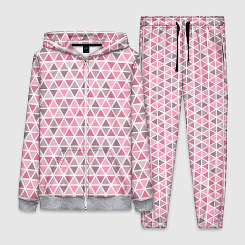 Женский костюм Серо-розовый паттерн треугольники / 3D-Меланж – фото 1