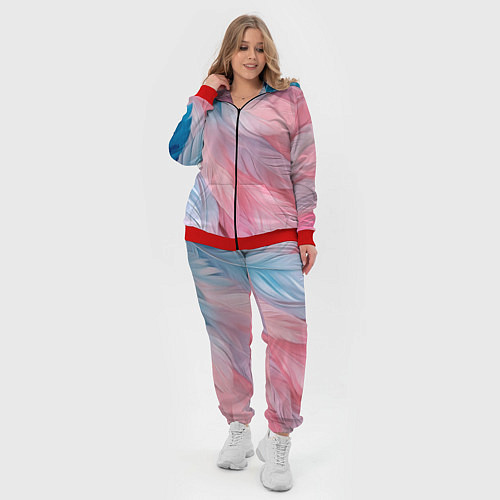 Женский костюм Пастельно-голубые и розовые перья / 3D-Красный – фото 4