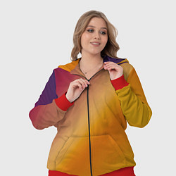 Женский 3D-костюм Абстракция солнечный луч, цвет: 3D-красный — фото 2