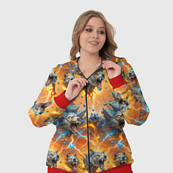 Женский 3D-костюм Волки и камни, цвет: 3D-красный — фото 2