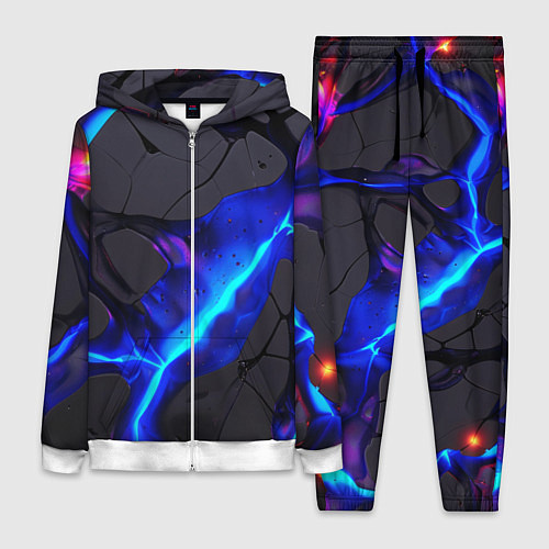 Женский костюм Темный синий неон из разлома плит / 3D-Белый – фото 1