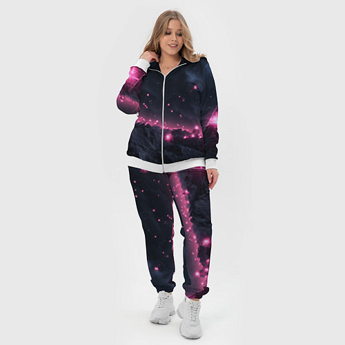 Женский костюм Яркие пирамидки в космосе / 3D-Белый – фото 4