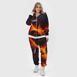 Женский 3D-костюм Камни в разломе красный свет, цвет: 3D-белый — фото 2